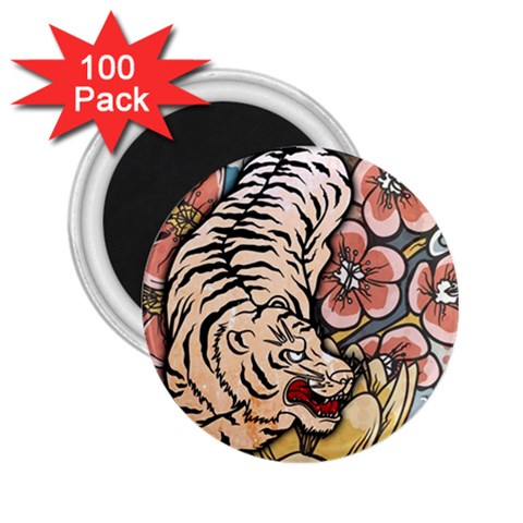 White Tiger 2.25  Magnet (100 pack)  from ArtsNow.com Front
