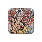 White Tiger Rubber Coaster (Square)