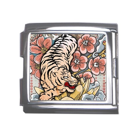 White Tiger Mega Link Italian Charm (18mm) from ArtsNow.com Front