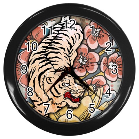 White Tiger Wall Clock (Black) from ArtsNow.com Front