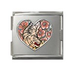 White Tiger Mega Link Heart Italian Charm (18mm)