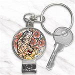 White Tiger Nail Clippers Key Chain