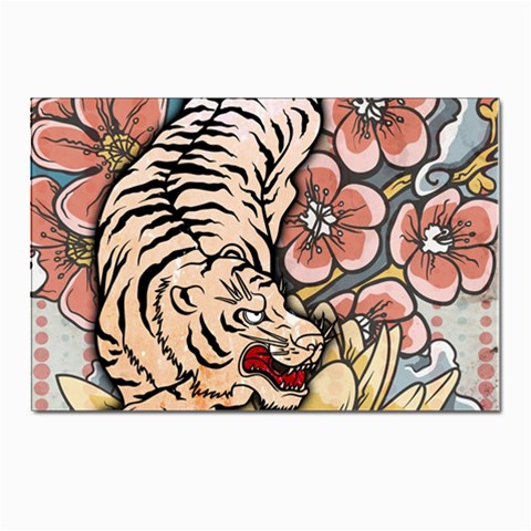 White Tiger Postcard 4 x 6  (Pkg of 10) from ArtsNow.com Front