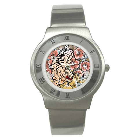 White Tiger Stainless Steel Watch from ArtsNow.com Front