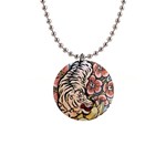 White Tiger 1  Button Necklace