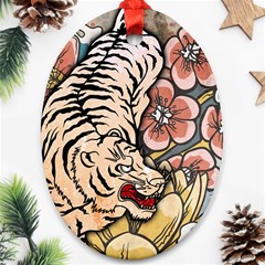 White Tiger Oval Ornament (Two Sides) from ArtsNow.com Back
