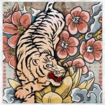 White Tiger Canvas 16  x 16 