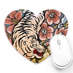White Tiger Heart Mousepad