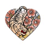 White Tiger Dog Tag Heart (One Side)