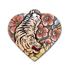 White Tiger Dog Tag Heart (Two Sides) from ArtsNow.com Front