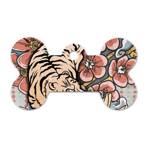 White Tiger Dog Tag Bone (One Side) from ArtsNow.com Front