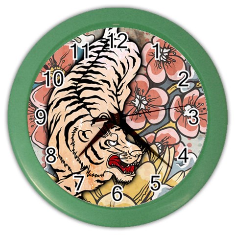 White Tiger Color Wall Clock from ArtsNow.com Front