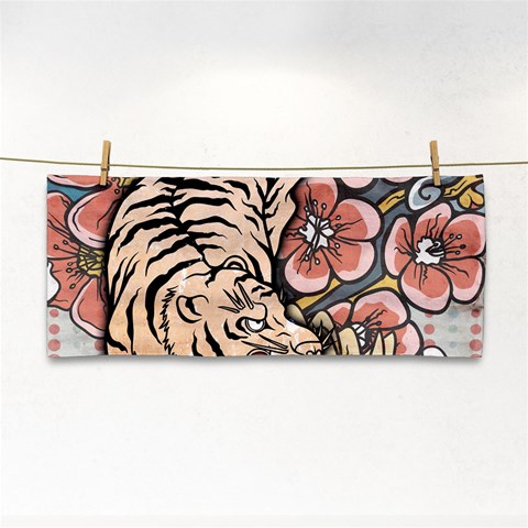 White Tiger Hand Towel from ArtsNow.com Front