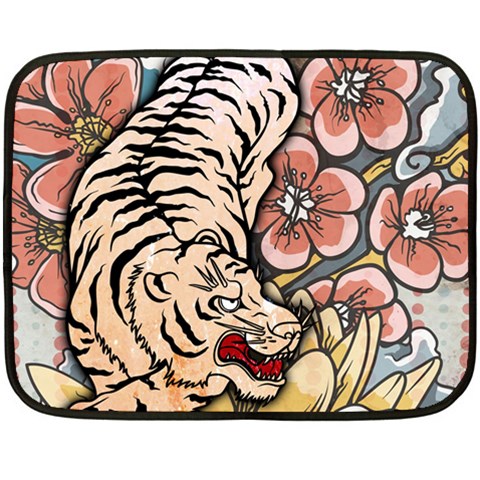 White Tiger Double Sided Fleece Blanket (Mini) from ArtsNow.com 35 x27  Blanket Front