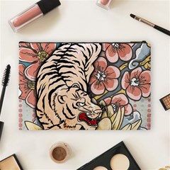 White Tiger Cosmetic Bag (Large) from ArtsNow.com Back