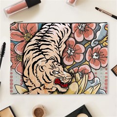 White Tiger Cosmetic Bag (XL) from ArtsNow.com Front