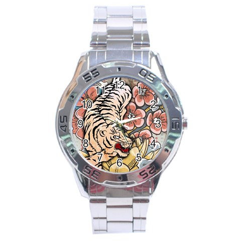 White Tiger Stainless Steel Analogue Men’s Watch from ArtsNow.com Front