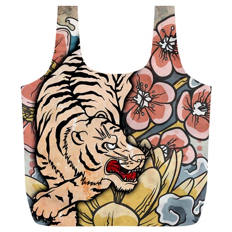 White Tiger Full Print Recycle Bag (XL) from ArtsNow.com Front