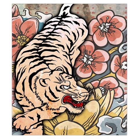 White Tiger Drawstring Pouch (Small) from ArtsNow.com Front