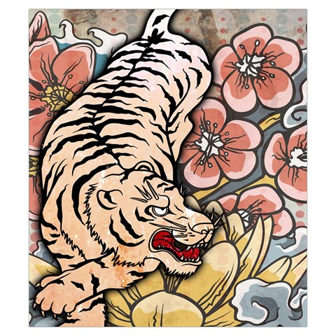 White Tiger Drawstring Pouch (Small) from ArtsNow.com Back