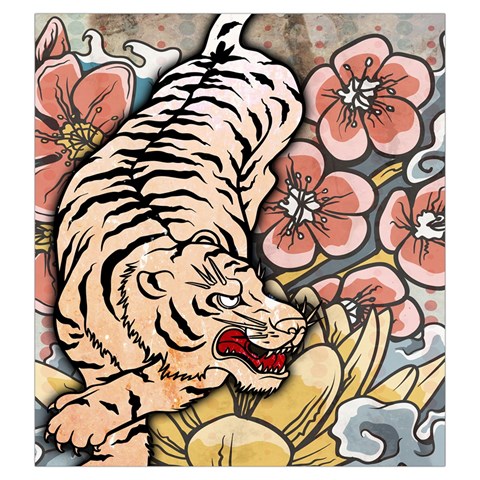 White Tiger Drawstring Pouch (Large) from ArtsNow.com Back
