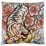 White Tiger Large Flano Cushion Case (Two Sides)