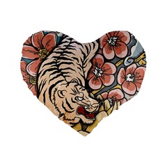 White Tiger 16  Premium Flano Heart Shape Cushion  from ArtsNow.com Front