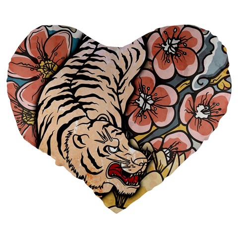 White Tiger 19  Premium Flano Heart Shape Cushion from ArtsNow.com Back