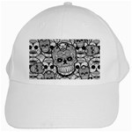 Sugar Skulls   Black And White White Cap