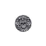 Sugar Skulls   Black And White 1  Mini Magnet