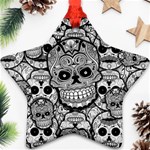 Sugar Skulls   Black And White Ornament (Star)