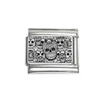 Sugar Skulls   Black And White Italian Charm (9mm)