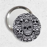 Sugar Skulls   Black And White 2.25  Handbag Mirror