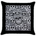 Sugar Skulls   Black And White Throw Pillow Case (Black)