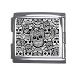 Sugar Skulls   Black And White Mega Link Italian Charm (18mm)