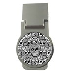 Sugar Skulls   Black And White Money Clip (Round)