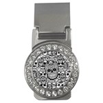 Sugar Skulls   Black And White Money Clip (CZ)