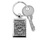 Sugar Skulls   Black And White Key Chain (Rectangle)