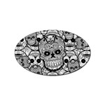 Sugar Skulls   Black And White Sticker (Oval)