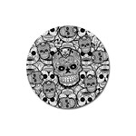 Sugar Skulls   Black And White Magnet 3  (Round)