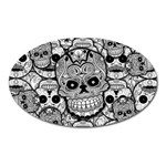 Sugar Skulls   Black And White Magnet (Oval)