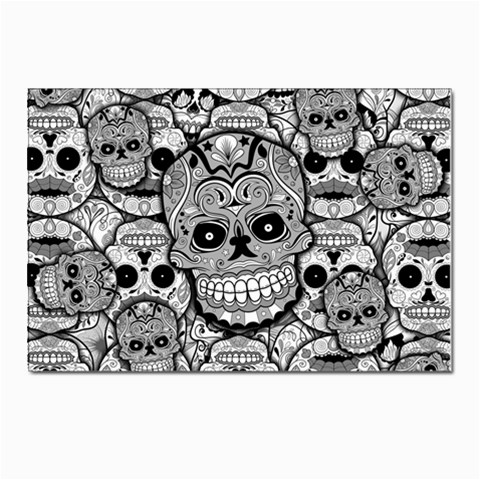 Sugar Skulls   Black And White Postcards 5  x 7  (Pkg of 10) from ArtsNow.com Front