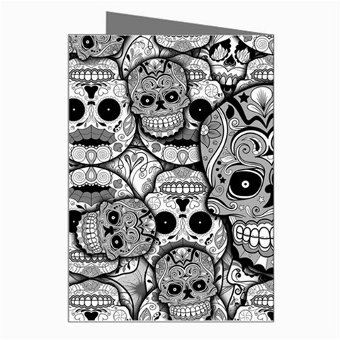 Sugar Skulls   Black And White Greeting Card from ArtsNow.com Right