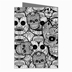 Sugar Skulls   Black And White Greeting Card from ArtsNow.com Right