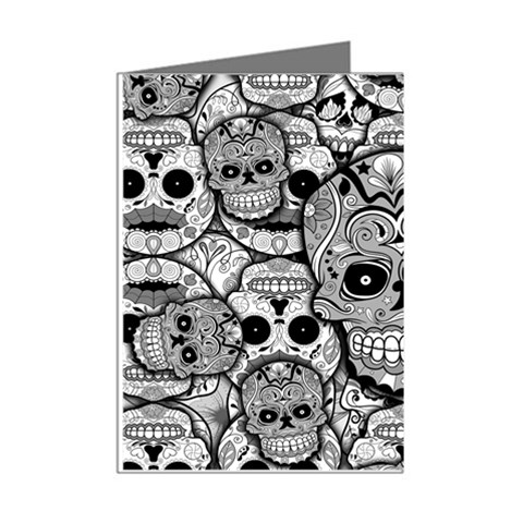 Sugar Skulls   Black And White Mini Greeting Cards (Pkg of 8) from ArtsNow.com Right