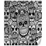 Sugar Skulls   Black And White Canvas 8  x 10 