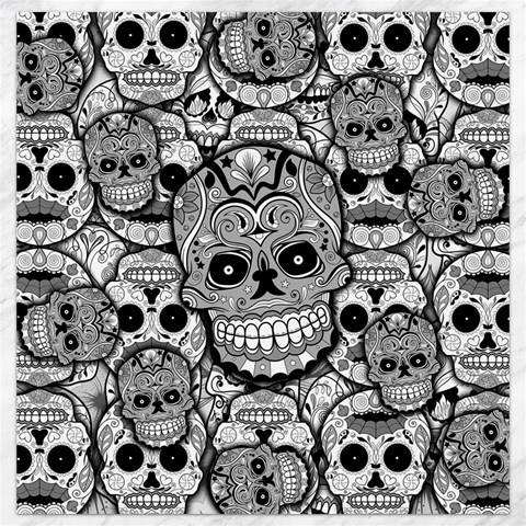 Sugar Skulls   Black And White Canvas 12  x 12  from ArtsNow.com 11.4 x11.56  Canvas - 1