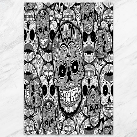 Sugar Skulls   Black And White Canvas 12  x 18  from ArtsNow.com 11.88 x17.36  Canvas - 1