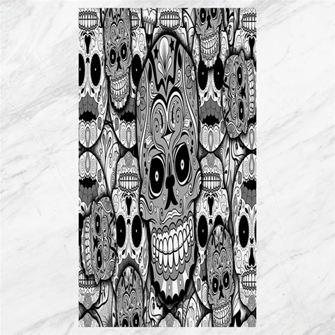 Sugar Skulls   Black And White Canvas 40  x 72  from ArtsNow.com 39.28 x69.23  Canvas - 1