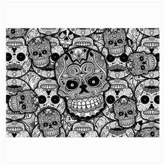 Sugar Skulls   Black And White Glasses Cloth (Large, Two Sides) from ArtsNow.com Back